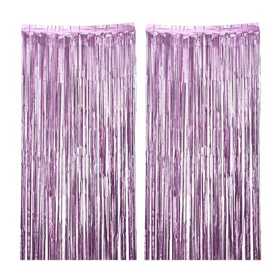 LOLIPPYY 2pcs Curtain Plastic Photo Backdrop Accessary Party Wall Curtain Decor for Wedding Festival Party Stage Ornament(2.5m High)