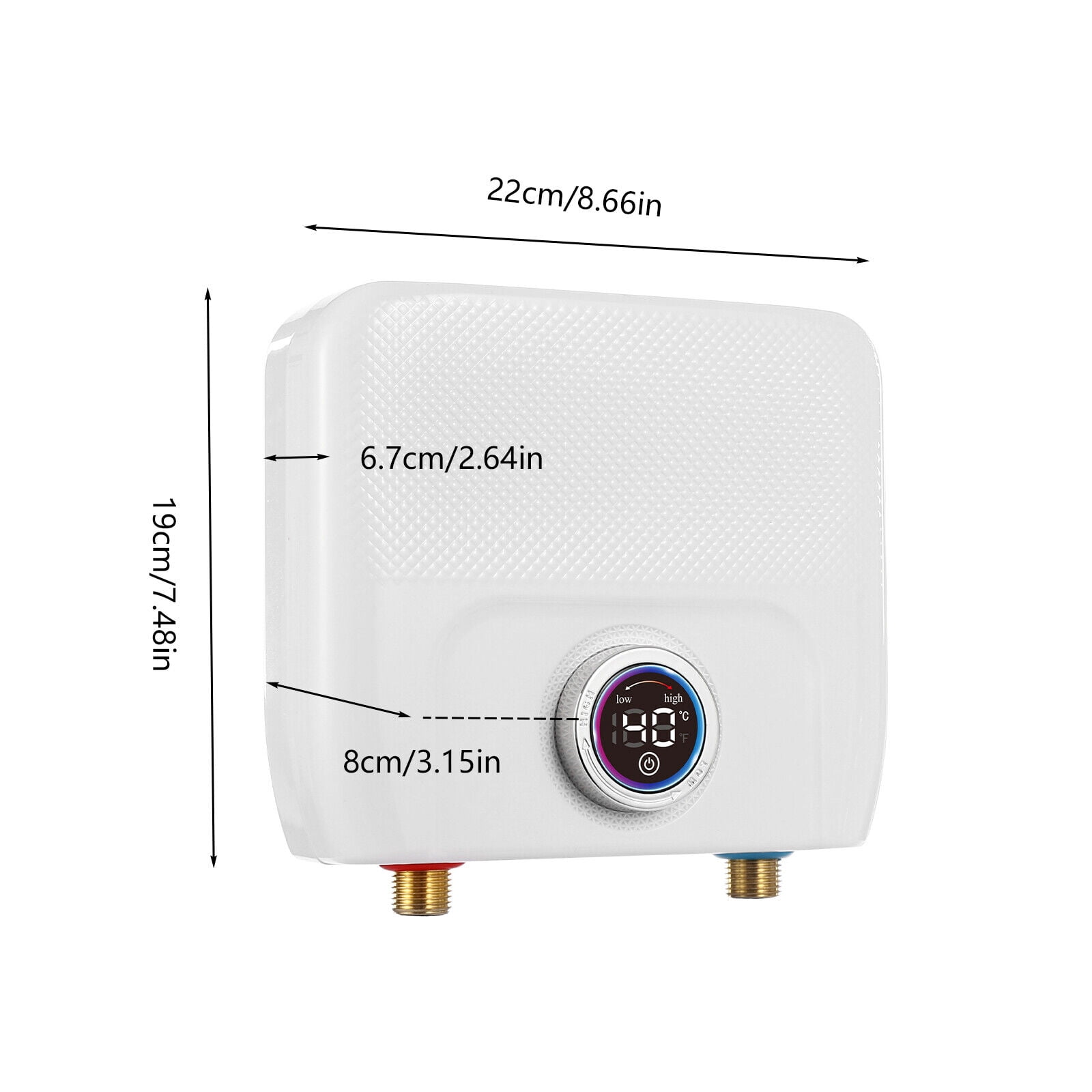Modern White Electric Water Heater, Hot Water Heater, Instant Hot Water Heater AC110V, 50-60HZ 3000W Knob + Remote Control