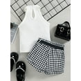 thumbnail image 5 of Bagilaanoe Toddler Baby Girls 2Pcs Summer Outfits Sleeveless Ribbed Knit Tank Tops Shorts with Waist Belt Set, 5 of 9