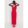 thumbnail image 3 of Women's Metallic Detail Cowl Neck Side Ruched Maxi Dress, 3 of 3