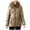 Khaki, variant on Women's Warm Coats Fashion Casual Solid Color Warm Long Sleeve Black Winter Clothing Coats Jackets (XL)