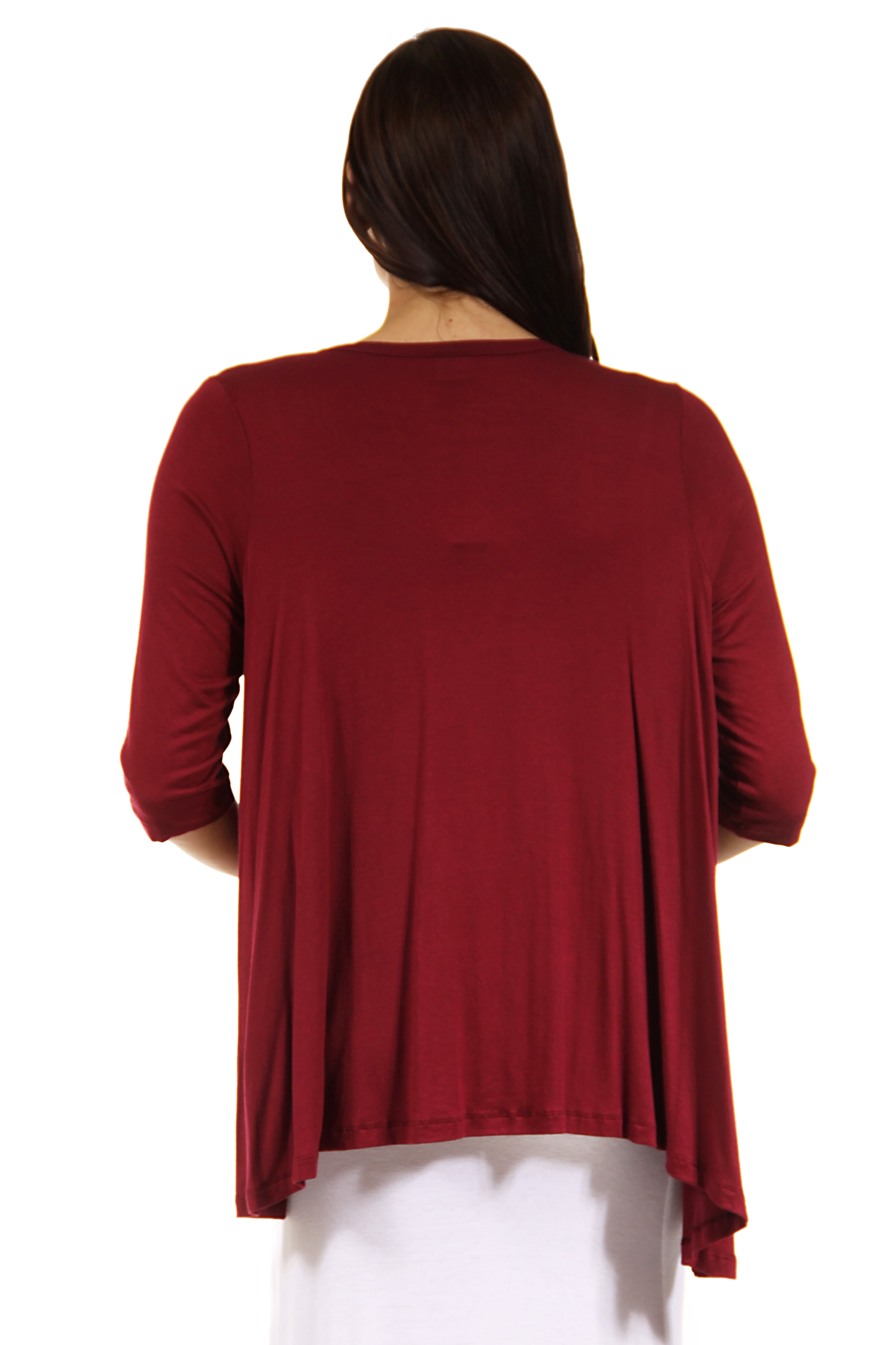24seven Comfort Apparel Elbow Length Sleeve Maternity Open Cardigan