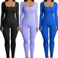 thumbnail image 7 of Women Yoga Jumpsuits Workout Ribbed Long Sleeve Sport Jumpsuits, 7 of 7