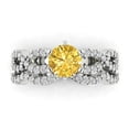 thumbnail image 2 of Clara Pucci 14K White Gold 1.57 Simulated Yellow Diamond Engraveable Engagement Ring + Wedding Band Set, 2 of 7