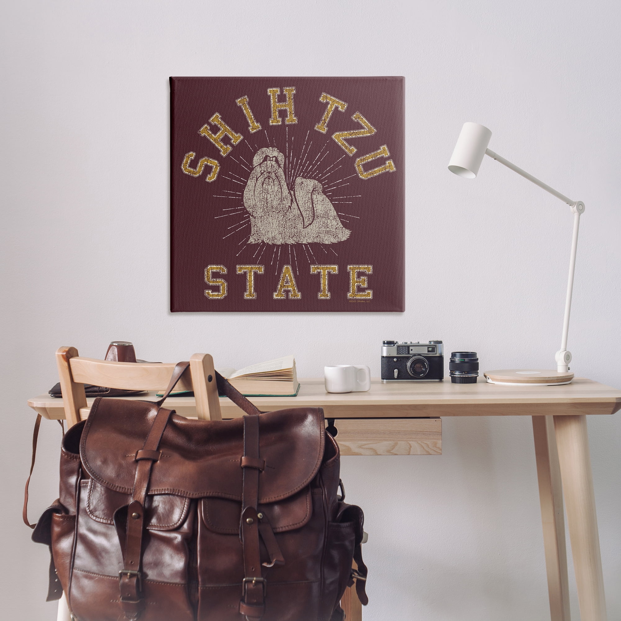 Stupell Industries Shih Tzu State Varsity Novelty & Humor Painting Wrapped Canvas Art Print Wall Art, 36 x 36