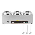 thumbnail image 1 of KFFKFF Electric Soup Warmer, Three 6.34QT Stainless Steel Round Pot with 86~185°F Adjustable Temp, 1500W Commercial Bain Marie with Anti-dry Burn and Reset Button, 1 of 9