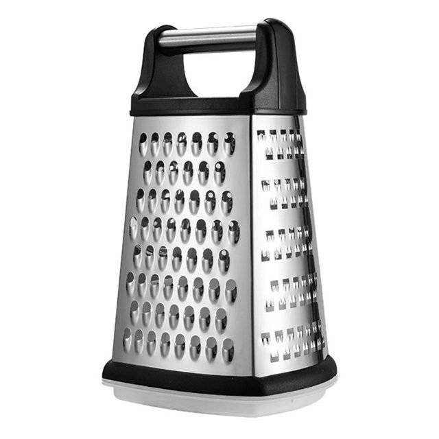 Rallador y rebanador de queso de grado profesional, triturador vertical de acero inoxidable, rallador y rebanador de queso, herramienta de cocina eficiente y que ahorra espacio con mango de agarre