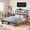 Rustic Brown, variant on EnHomee Metal Bed Frame with 4 Drawers Queen Size Metal Bed Frame with 2-Tier Storage Headboard & LED Light & Charge Station,Black