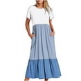 thumbnail image 2 of DailyTrove Women's Color Block Sleeveless Maxi Dress, Casual Garden & Brunch Wear, Lightweight Cotton Blend, Fit & Flare, Contrast Hem, 2 of 6