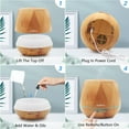 thumbnail image 7 of 550ml Essential Oil Diffuser, Daroma Upgraded Remote Control 6 In 1 Aromatherapy Ultrasonic Cool Mist Humidifier, 7 Color Changing Mood Lights & Waterless Auto-Off for Home Office Gift, Light Wood, 7 of 7