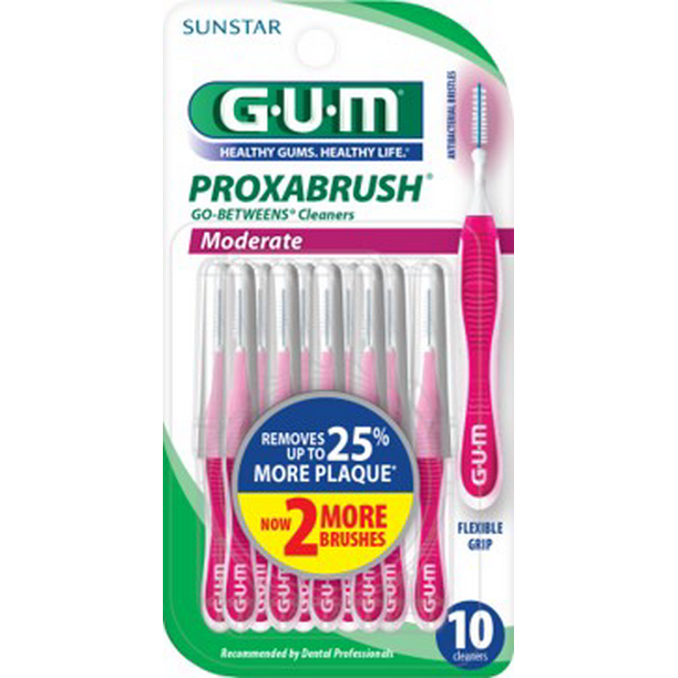 GUM Proxabrush GoBetweens Cleaners Moderate 10 Count, Interdental