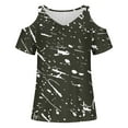 thumbnail image 3 of Ankola 2024 Summer Tops for Women Sexy Off Shoulder T-Shirt Fashion Printed Shirts Casual Crew Neck Blouse Tunic Top, 3 of 4