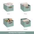 thumbnail image 5 of Mainstays Green Sage Canvas Fabric Decorative Storage Basket with Handles, 15 in x 8 in x 11 in, 5 of 11