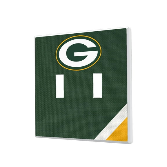 Green Bay Packers Diagonal Stripe Double Toggle Light Switch Plate