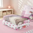 thumbnail image 5 of Erosebridal Cute Cow Zipper Queen Comforter Set with Fitted Sheet and 2 Pillowcases for Girls, Kawaii Pink Love Hearts Print Zipper Bedding Set, Pink Reversible, 5 of 7