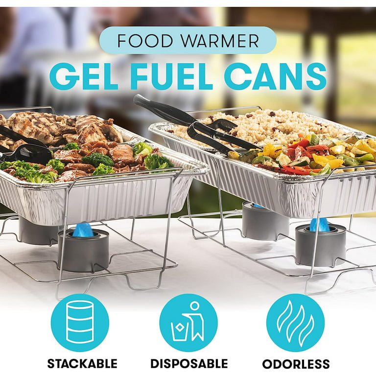 Food Warmer Gel Cans for Chafing Dish 6 Cans Diplastible Chafing Burners to Keep  Food Warm 2.5 Hours 