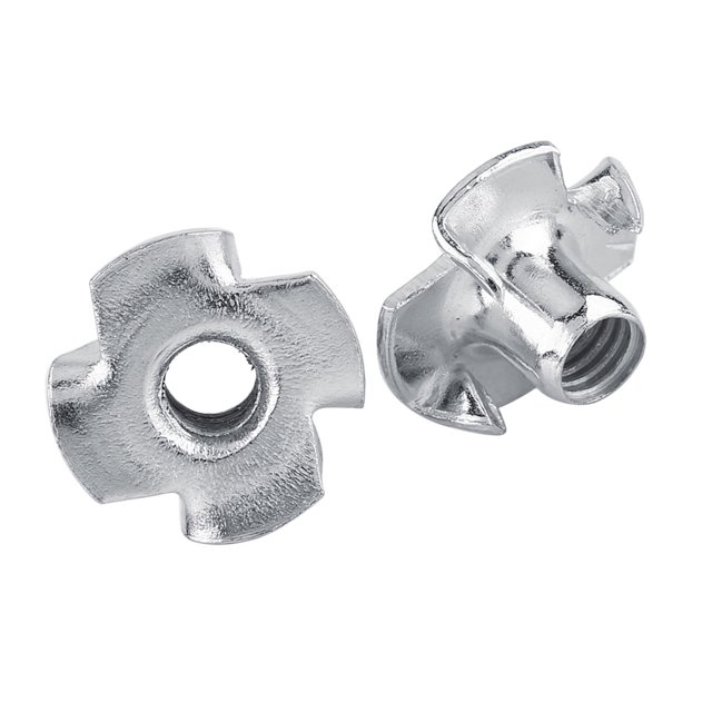 Zinc Plated T Nuts 5 Sizes Carbon Steel Tee Nuts, Convenient to Use, Strong and For Woodworking Furniture