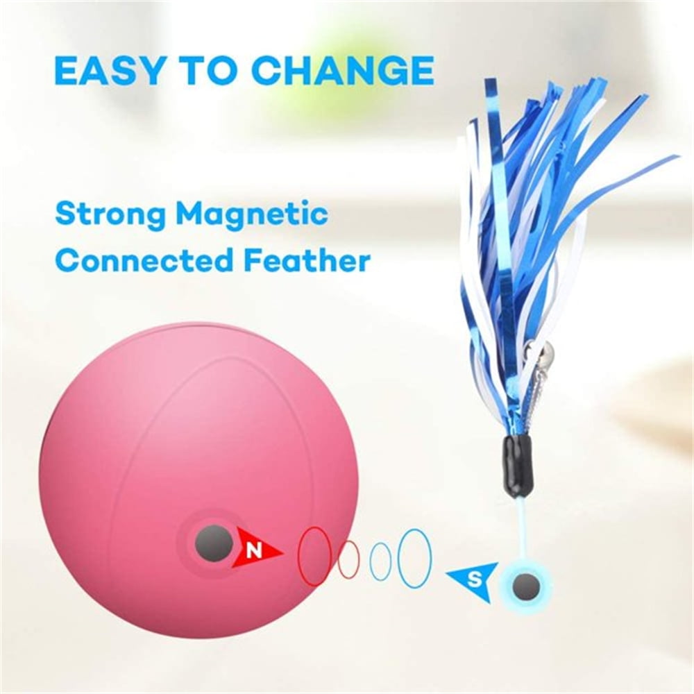 FZFLZDH Smart Interactive Cat Toy - Newest Version 360 Degree Self Rotating Ball, USB Rechargeable Pet Toy, Build-in Spinning Led Light