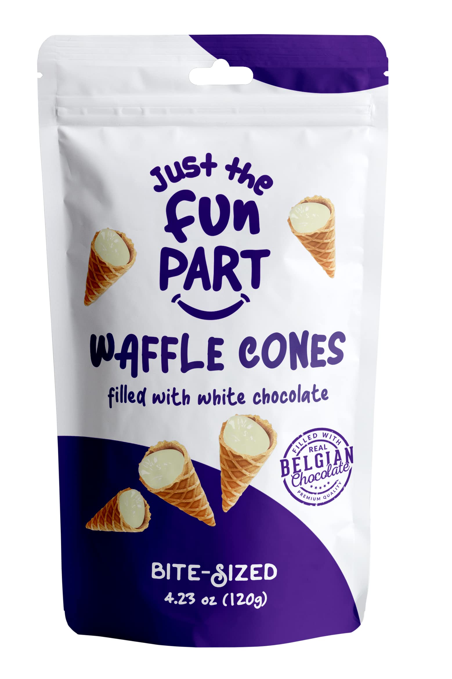(Pack Of 6) Just The Fun Part Cones Mini Waffle White Chocolate 4.23 Oz