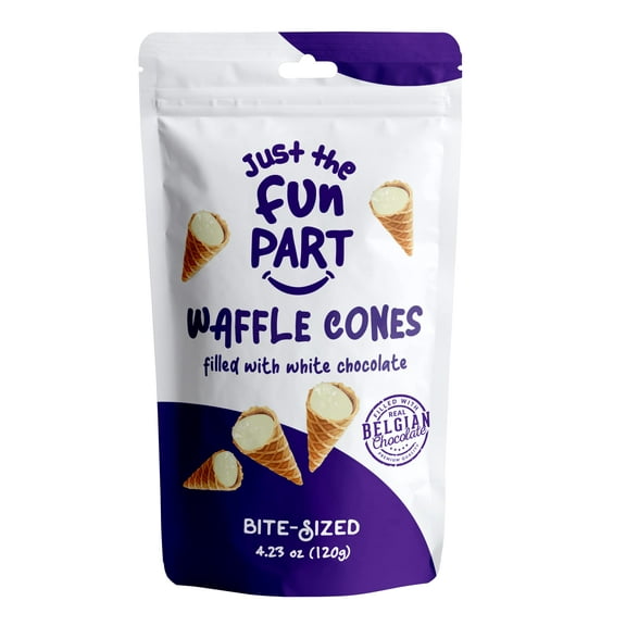 Just The Fun Pa - Cones Mini Waffle White Chocolate - 4.23 Oz, Case of 6