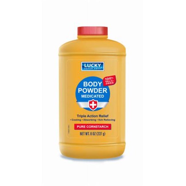 Delta Brands 240344 8 oz Lucky Super Soft Medicated Body Powder Pack of