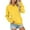 26#tdg-Yellow, variant on Women Solid Color Sweatshirts With Pocket V-Neck Long Sleeve Pullovers Pink 2XL