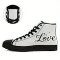 thumbnail image 5 of Coolcustomize Mens Plus Size Love Print High Top Sneakers, Romantic Style Casual Couple Shoes, Perfect for Dates, Streetwear & Casual Attire, Stylish Durable for Sports, Perfect Sweet Gift for Lovers, 5 of 12