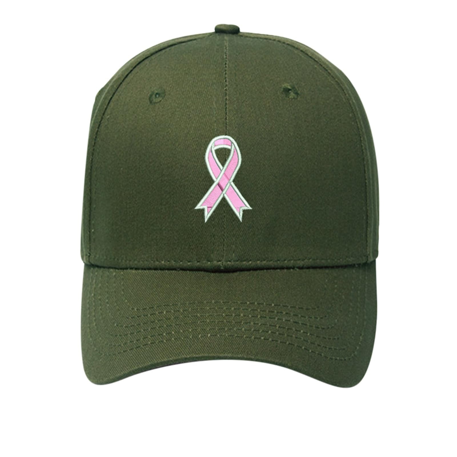HHNLB Pink Ribbon Breast Cancer Awareness Hat - Embroidered Adjustable Cotton Denim Cap For Women - View #3