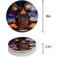 thumbnail image 1 of FMSHPON Halloween Pumpkin Set of 4 Round Coaster for Drinks, Absorbent Ceramic Stone Coasters Cup Mat with Cork Base for Home Kitchen Room Coffee Table Bar Decor, 1 of 5