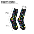 thumbnail image 2 of Rateoe Geometric 1980s Styled Pattern Children's Socks, Socks Gifts ,kids Crew Soft Cotton Socks , Moisture-Wicking, Durable, Ideal for Daily Wear & Sports, 2 of 5