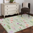 thumbnail image 3 of Spring Summer Flower Area Rugs 4x6 ft Eucalyptus Leaves Countryside Green Washable Rug Non Slip Indoor Carpet Absorbent Floor Mat for Living Room Bedroom Dining Room, 3 of 9