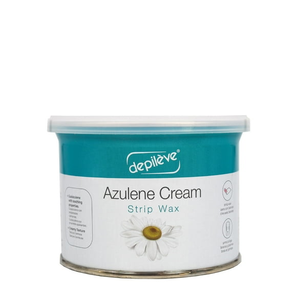 Cera en tiras Depileve para depilación - Cera de colofonia - Crema de azuleno - Fórmula suave y calmante para la piel sensible de las axilas, labio superior, línea del bikini y áreas sensibles - 14 oz