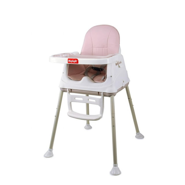 Silla Alta Periquera Motek Bruni 4 en 1 Comer Bebé Rosa