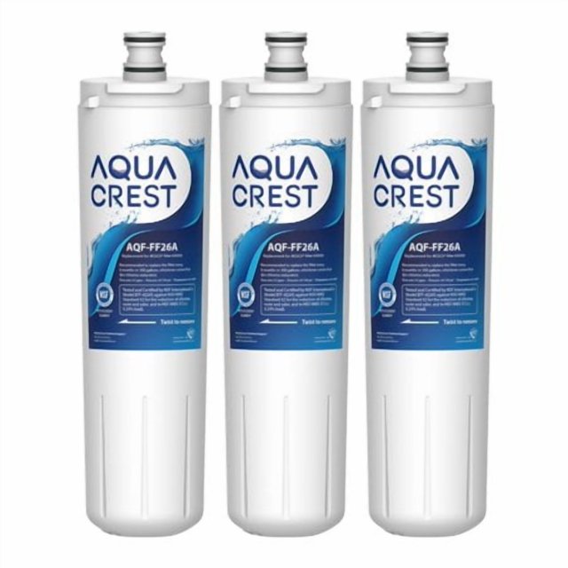 AQUA CREST Replacement 640565 Refrigerator Water Filter Compatible with Bosch 640565 EVOLFLTR10 AP3961137 3M Cuno CS-52 Whirlpool WHKF-R-PLUS Pack of 3