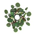 thumbnail image 4 of Anillo de vela de hoja de eucalipto de imitación, decoración, diámetro interior. Corona de candelabro de 8 cm Verde, 4 of 9