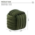 thumbnail image 3 of Timbernest Small Ottoman Foot Rest, Modern Stylish Chenille Foot Stool, Knot Design Makeup Stool, Green, 3 of 8