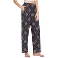 thumbnail image 2 of Dailycode Women's Pajama Pants Wide Leg Lounge Pj Bottoms With Pockets Folk Art Shape, 2 of 7
