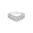 thumbnail image 2 of 2 Carat DEW Moissanite Sterling Silver Two-Row Chevron Anniversary Band, 2 of 4