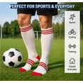 thumbnail image 2 of 5 Pairs Knee High Soccer Socks for Men Women, Cushioned Athletic Football Socks, Breathable Moisture Wicking, Stretch Fit for Team Sports, Training and Outdoor Play, 2 of 5