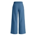 thumbnail image 6 of GZWYHT ，Baggy Lounge Pants For 29"/31" Flowy Travel Wide Leg Yoga Pants Summer Casual Wide Leg Pant Drawstring Elastic Waist Solid Color，Blue 2XL, 6 of 9