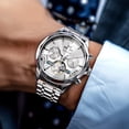 thumbnail image 6 of OLEVS Automatic Watches for Men Luxury Dress Waterproof Self Winding Mechanical Chronograph Diamond Stainless Steel Luminous Date Skeleton Tourbillon Mens Watches Gift Reloj Para Hombre, 6 of 14