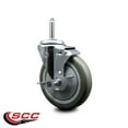 thumbnail image 2 of 5 Inch Gray Poly Wheel Swivel 5/8 Inch Threaded Stem Caster with Brake, 2 of 2