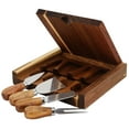 thumbnail image 2 of Elama Acacia Wood 5 Piece Square Cheese Board with Knife Set, 2 of 4