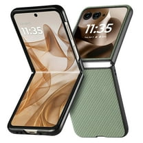 ELEHOLD for Motorola Razr Ultra 2025 /  Motorola Razr 60 Ultra Slim Folding Case , Fiber Pattern Full Body Protection Shockproof Anti-Fingerprint Anti-Scratch Protective Case ,Green