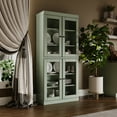 thumbnail image 4 of Palace Imports 100% Solid Wood Kitchen Pantry Storage Cabinet with Glass Doors and Adjustable Shelves, Sage, 4 of 7