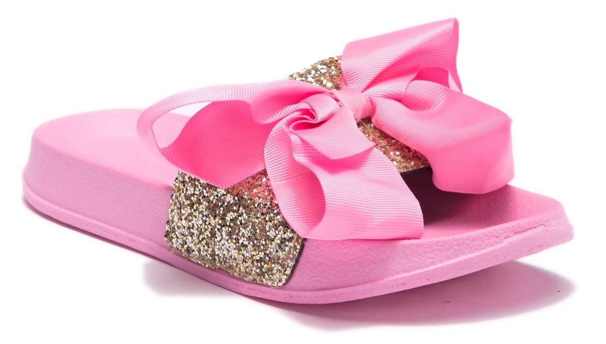 Glitter Bow Size Hot Pink Slip On Girls Sandals JoJo Siwa
