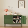 thumbnail image 4 of Metal Storage Cabinet,2 Door TV Stand, Metal Mesh Accent Cabinet,Magnetic Door Closure,Low Storage Cabinets with Doors and Shelf for Home,Office,Living Room, 4 of 7
