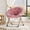 PU pink, variant on BouPower Saucer Chair for Adults,Round Chair Folding Chair for Bedroom,Dorm & Gaming,Foldable Comfy Accent Seat for Small Spaces,Thick Padded Black Metal Frame