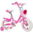 thumbnail image 5 of MINI-FACTORY Kid's Bike Basket, Cute Flower + Bling DIY Crystal Stickers Bicycle Front Handlebar Basket for Kid Girls (Hot Pink), 5 of 5