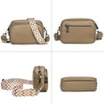 thumbnail image 3 of Small Shoulder Crossbody Bag for Women Vegan Leather Handbag Purse Triple Zip Wallet Purse Trendy Bag, 3 of 5